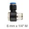 AIRCRAFT Swivel Elbow Pu 6mm X 1/4' M